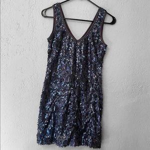 Black sequined party dress